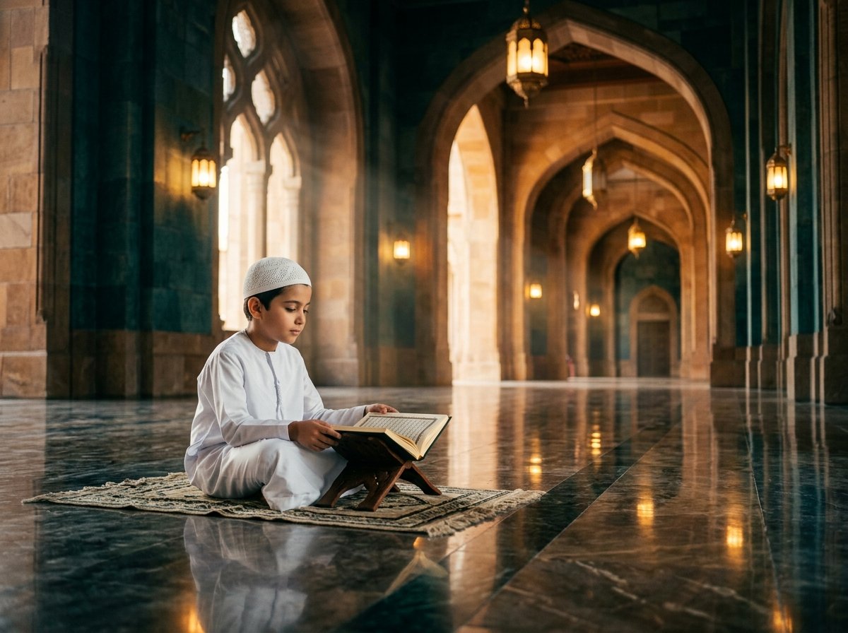 Young Child Learning Quran